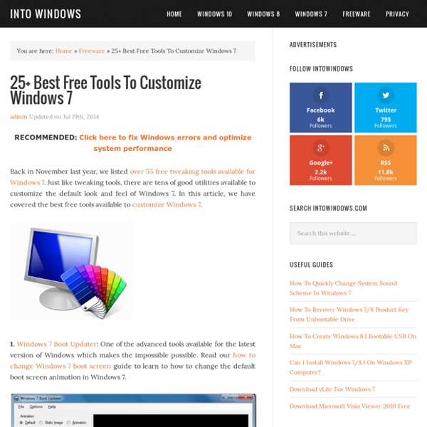 25+ Best Free Tools To Customize Windows 7