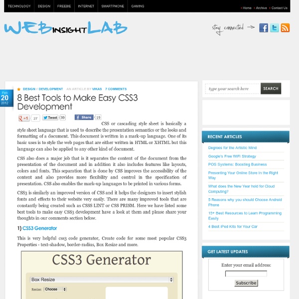 8 Best Tools to Make Easy CSS3 Development