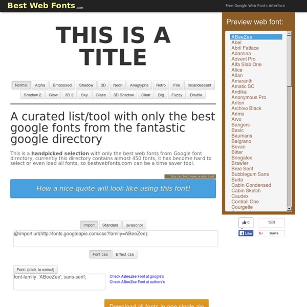 Best Google Web Fonts