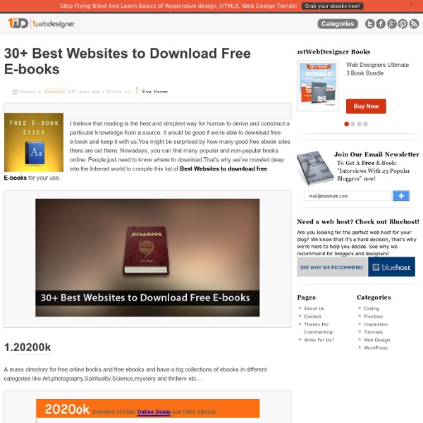 30+ Best Websites to download free E-books
