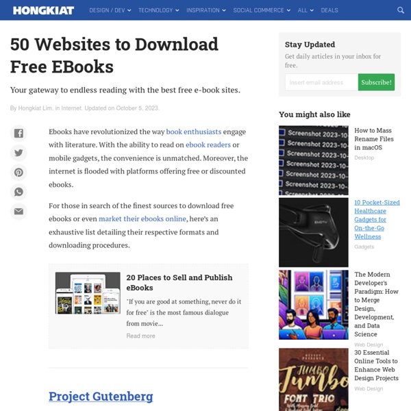 20 Best Websites To Download Free EBooks