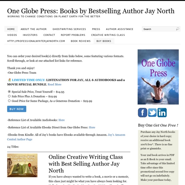 Find Jay North's Books and Media Here and on Amazon - One Globe Press: Books by Bestselling Author Jay NorthOne Globe Press: Books by Bestselling Author Jay North