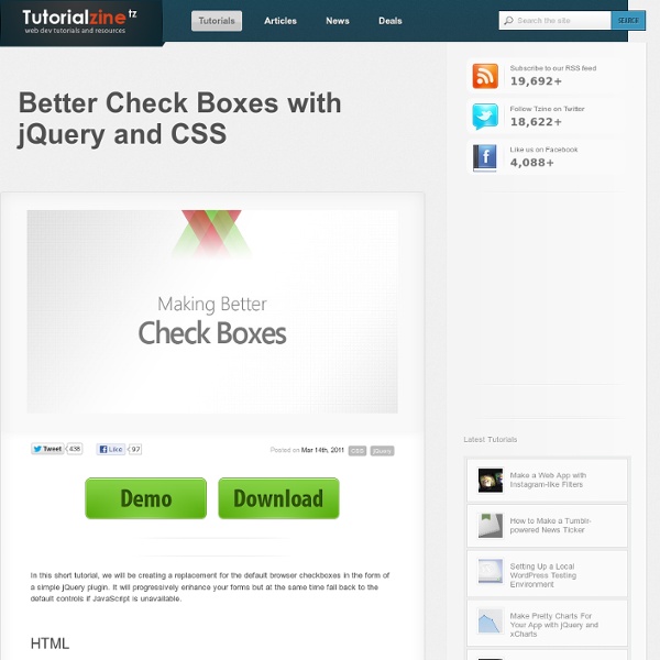 Better Check Boxes with jQuery and CSS