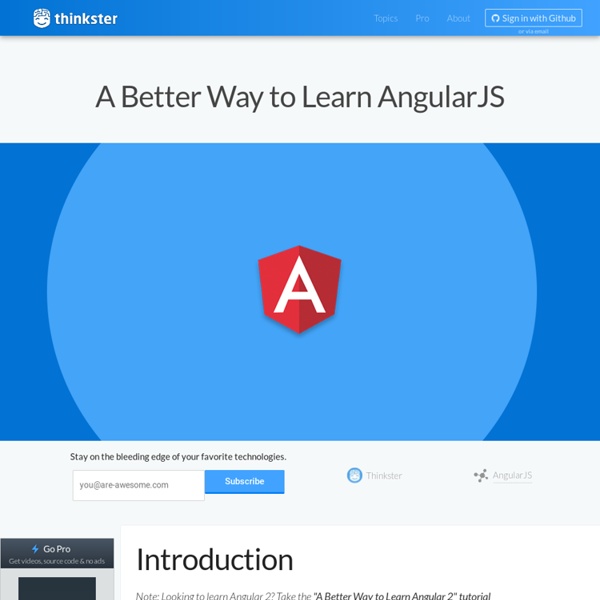 A Better Way to Learn AngularJS