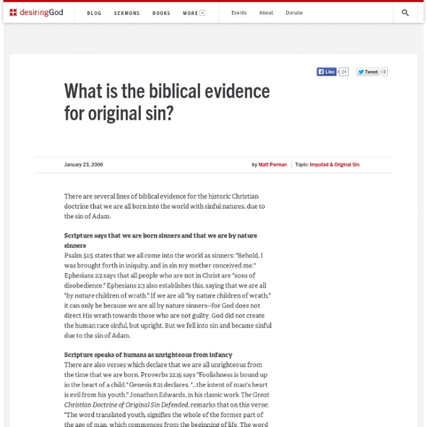 What is the biblical evidence for original sin?