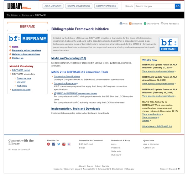 BIBFRAME - Bibliographic Framework Initiative