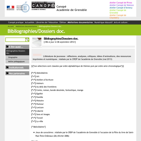 Bibliographies/Dossiers doc. - CRDP Académie de Grenoble