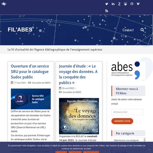 FIL'ABES - Le fil d'actualité de l'Agence Bibliographique de l'Enseignement Supérieur