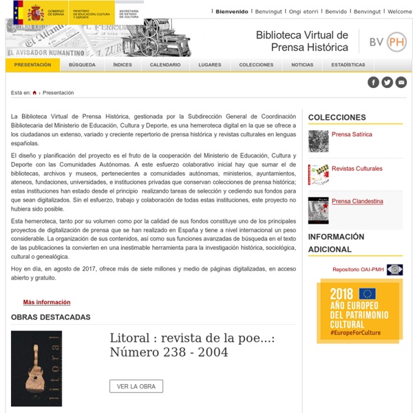 Biblioteca Virtual de Prensa Historica > Presentación