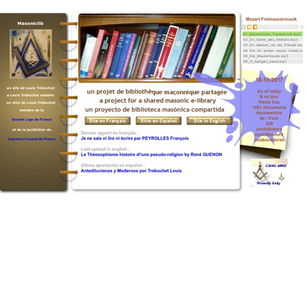 Bibliotheque maconnique partagee gratuite Free masonic e-library
