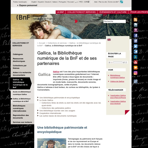 Gallica, la Bibliothèque numérique de la BnF