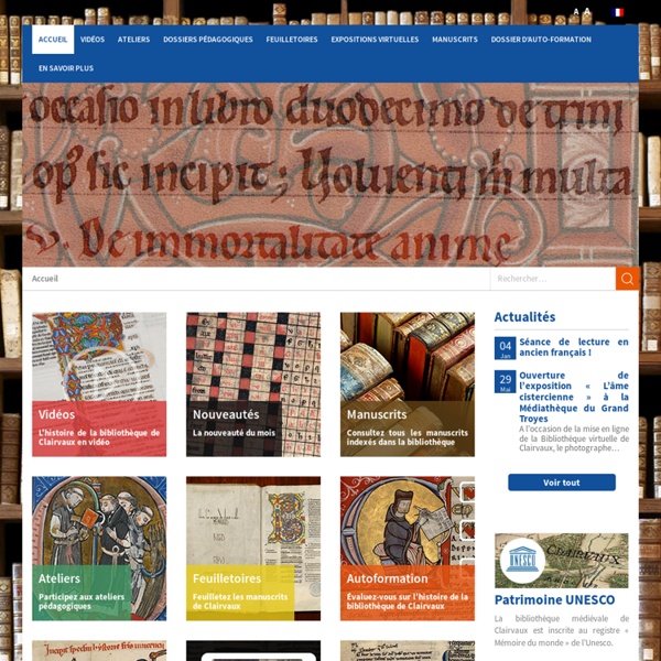 Ressources en ligne de la Bibliothèque de Clairvaux