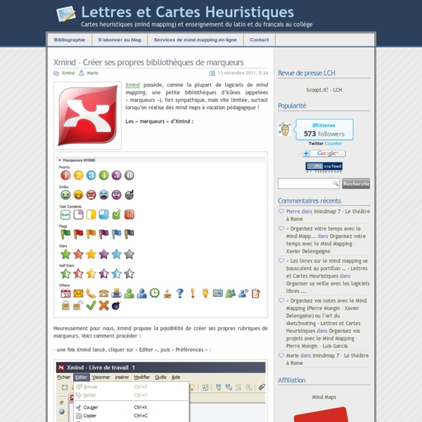 » Xmind – Créer ses propres bibliothèques de marqueurs - Lettres et Cartes Heuristiques