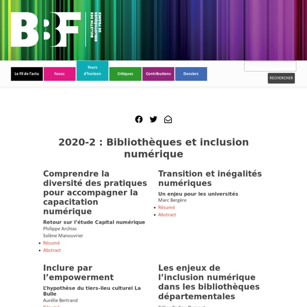 BBF Bibliothèques et inclusion numérique