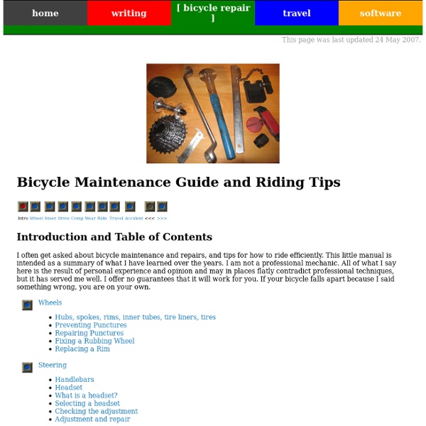 Bicycle Maintenance Guide and Riding Tips