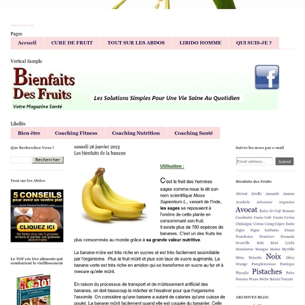 Les bienfaits de la banane