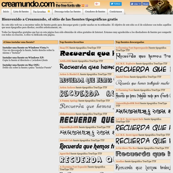 Bienvenido a Creamundo, el sitio de las fuentes tipográficas gratis