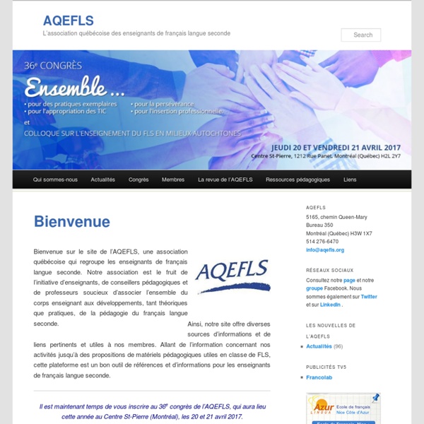 Association québécoise des enseignants de français langue seconde (AQEFLS)