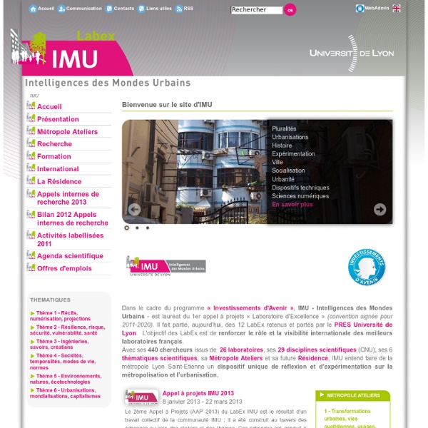 Bienvenue sur le site d'IMU - IMU Intelligence des mondes urbains