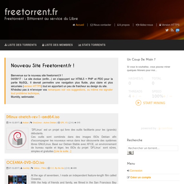 Bienvenue sur freetorrent.fr !