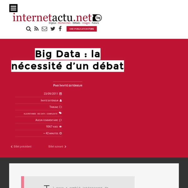 Big Data : la nécessité d’un débat