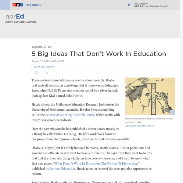 5 Big Ideas That Don't Work In Education : NPR Ed