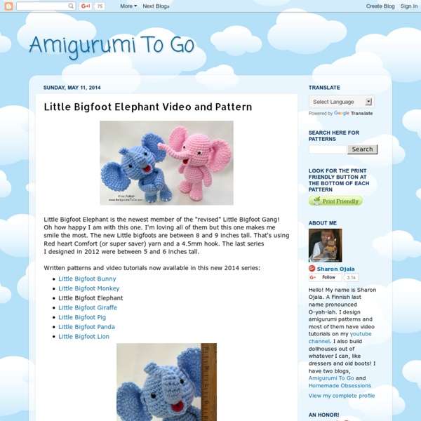 Little Bigfoot Elephant Video and Pattern