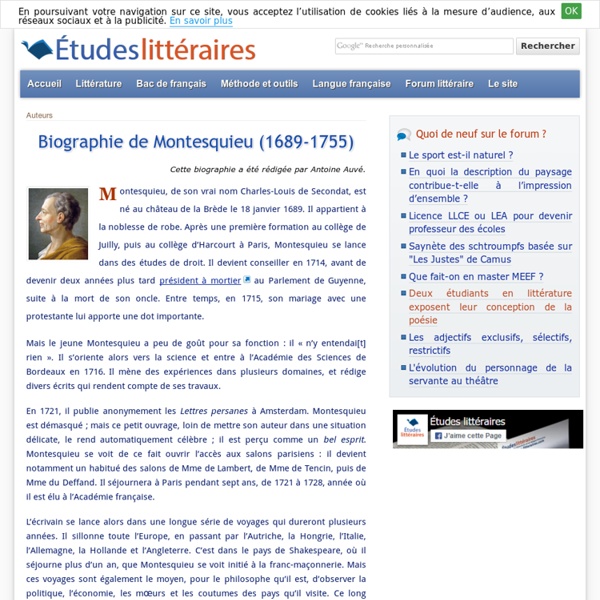 Biographie de Montesquieu