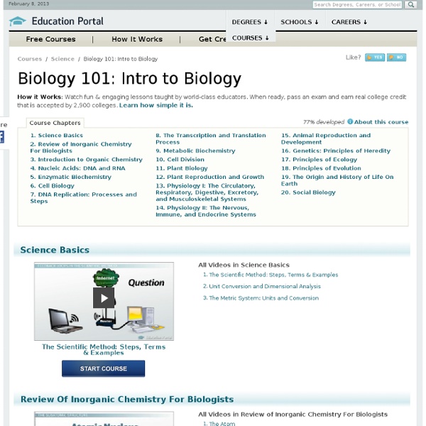 Biology 101: Intro to Biology Course - Free Online Courses