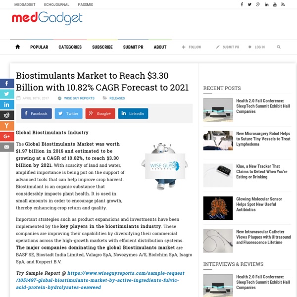 Biostimulants Market to Reach $3.30 Billion with 10.82% CAGR Forecast to 2021