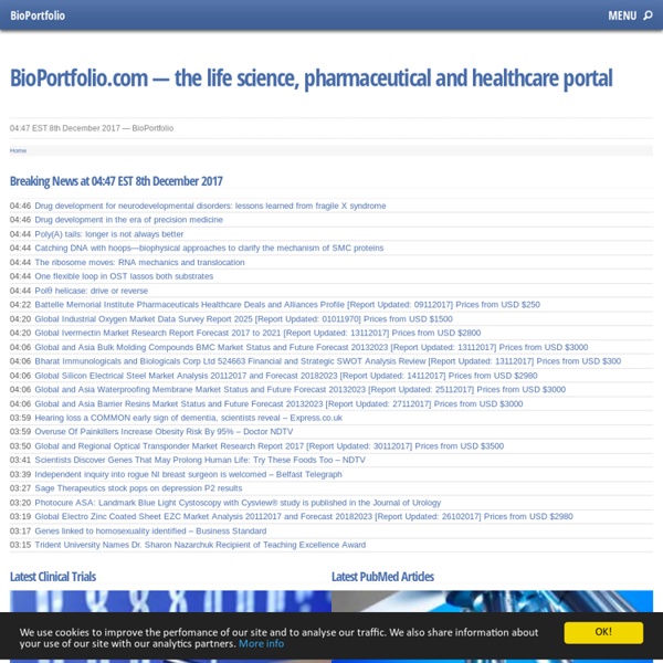 BioPortfolio - Biotechnology, Pharmaceutical Portal