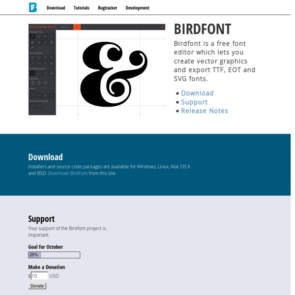 BirdFont – A free font editor for TTF, EOT & SVG fonts.