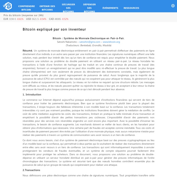 Bitcoin expliqué par son inventeur – Bitcoin.fr