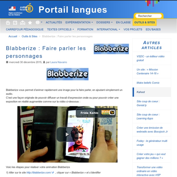 Blabberize : Faire parler les personnages - Portail langues