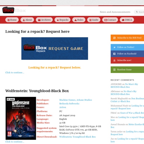 Black Box Repack - Official Black Box Repack site - PC games and PC repacks