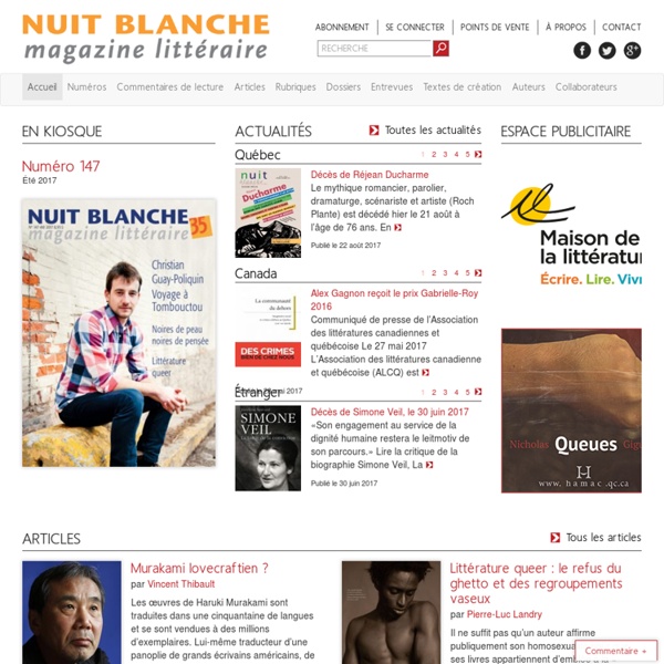 Nuit blanche - Magazine littéraire