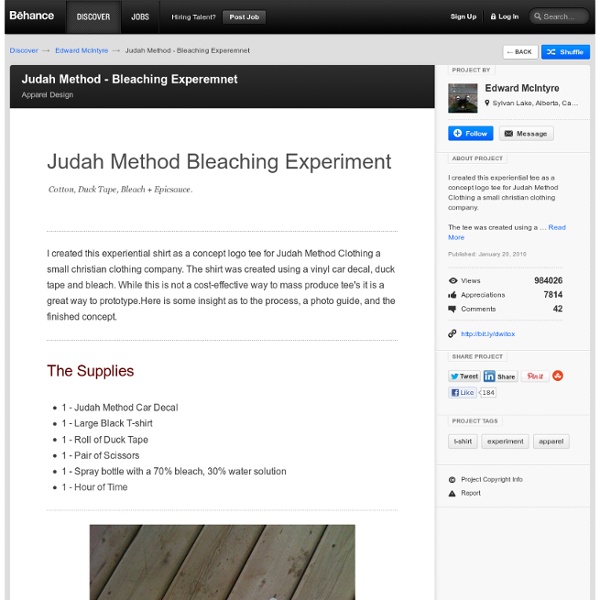 Judah Method - Bleaching Experemnet on the Behance Network