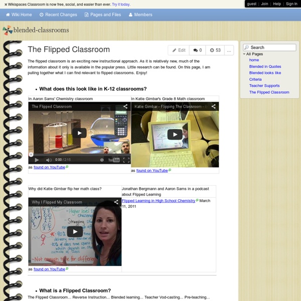 Blended-classrooms - The Flipped Classroom