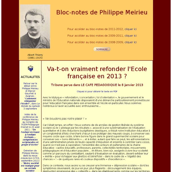 Bloc-notes de Philippe Meirieu