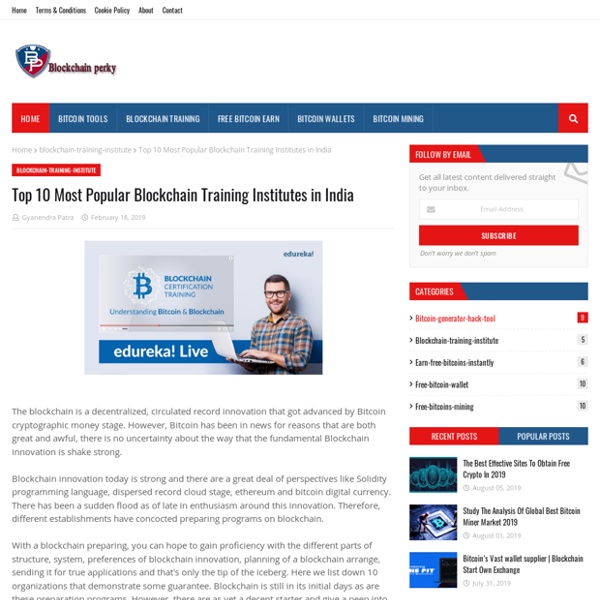 Top 10 Most Popular Blockchain Training Institutes in India