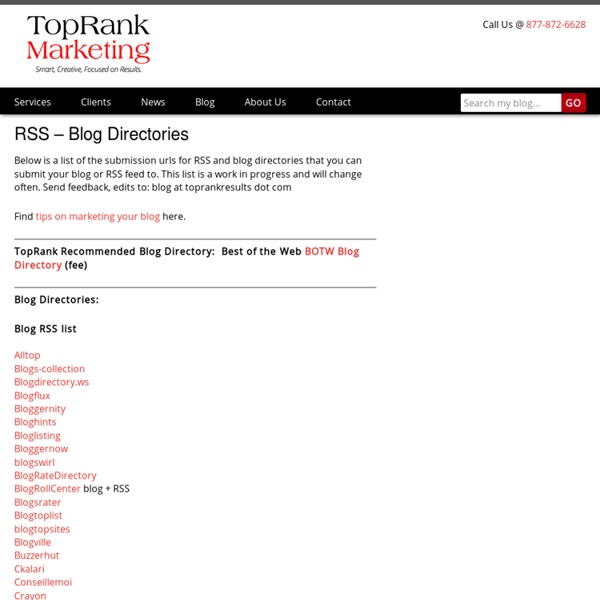 TopRank Best List of RSS Blog Directories to Submit Your Blog and Feed