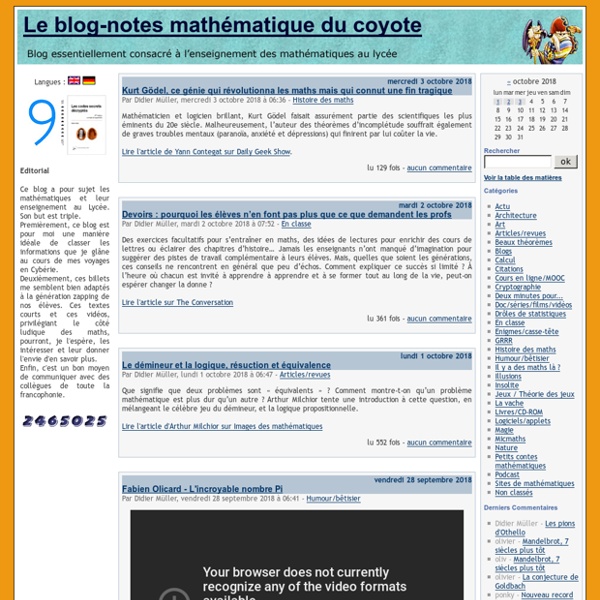 Le blog-notes mathématique du coyote