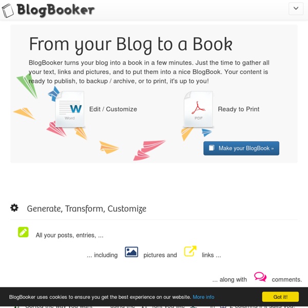 BlogBooker - From your Blog to a Book or a Document