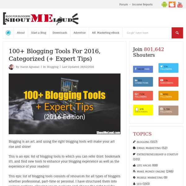 100+ Blogging Tools For 2015, Categorized (+ Expert Tips)