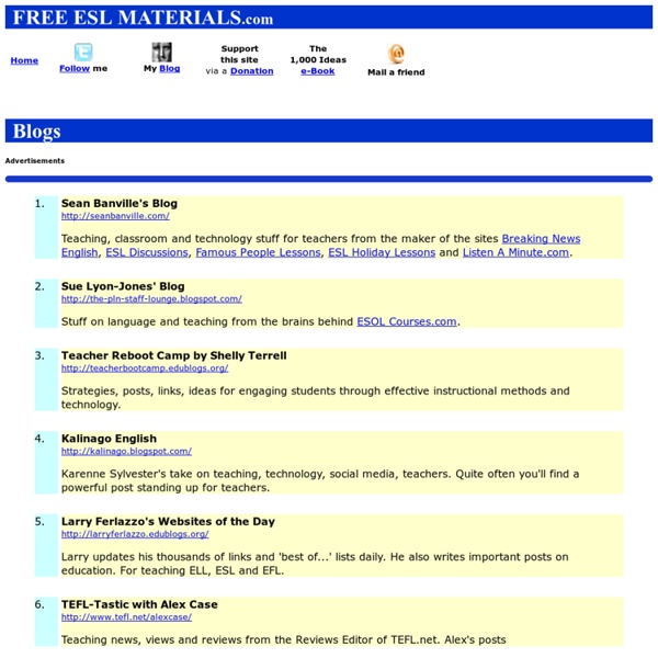 Blogs: Free ESL Materials.com