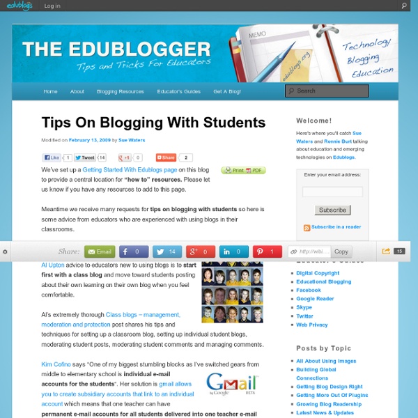 Tips On Blogging With Students