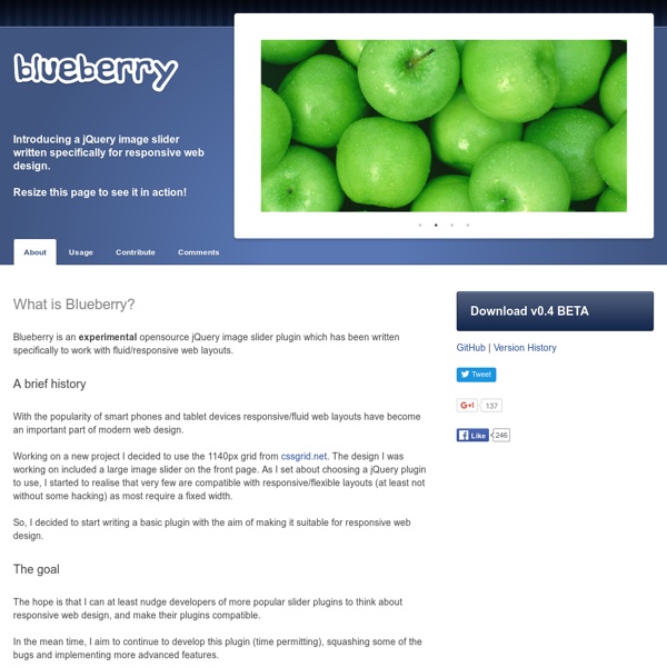 Blueberry - Un semplice, fluido, reattivo dispositivo di scorrimento immagine jQuery.