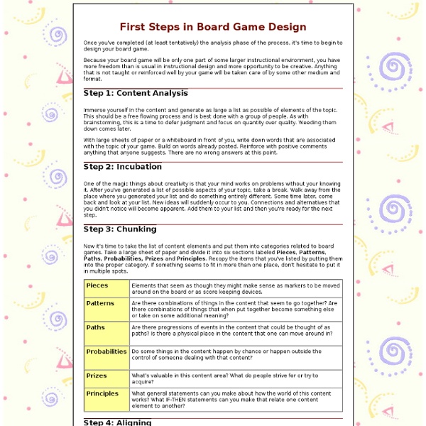 Board Game Design First Steps