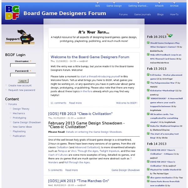 Board Game Designers Forum