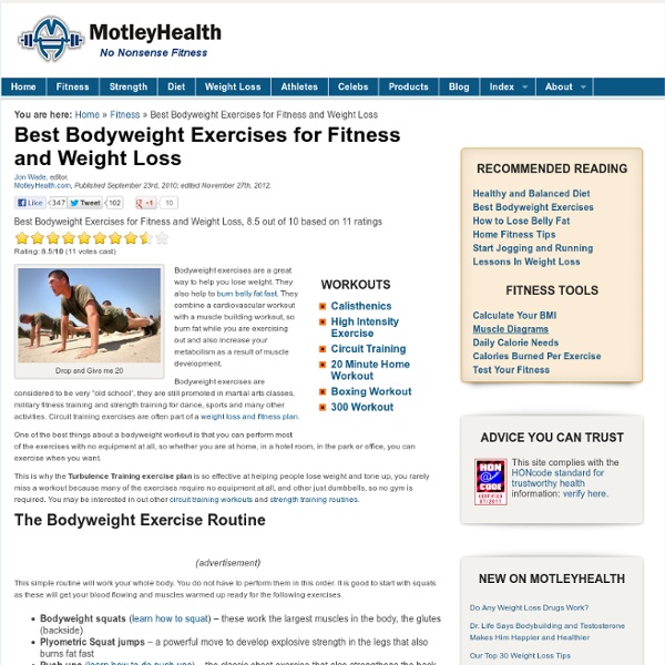 Best Bodyweight Exercises for Fitness and Weight Loss